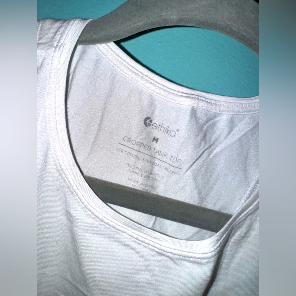 Ethika White Crop Top : Size M